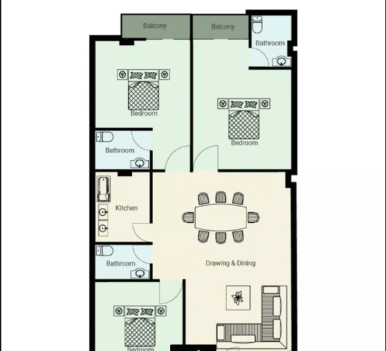 Modern 1,350 SQ FT Apartment For Sale